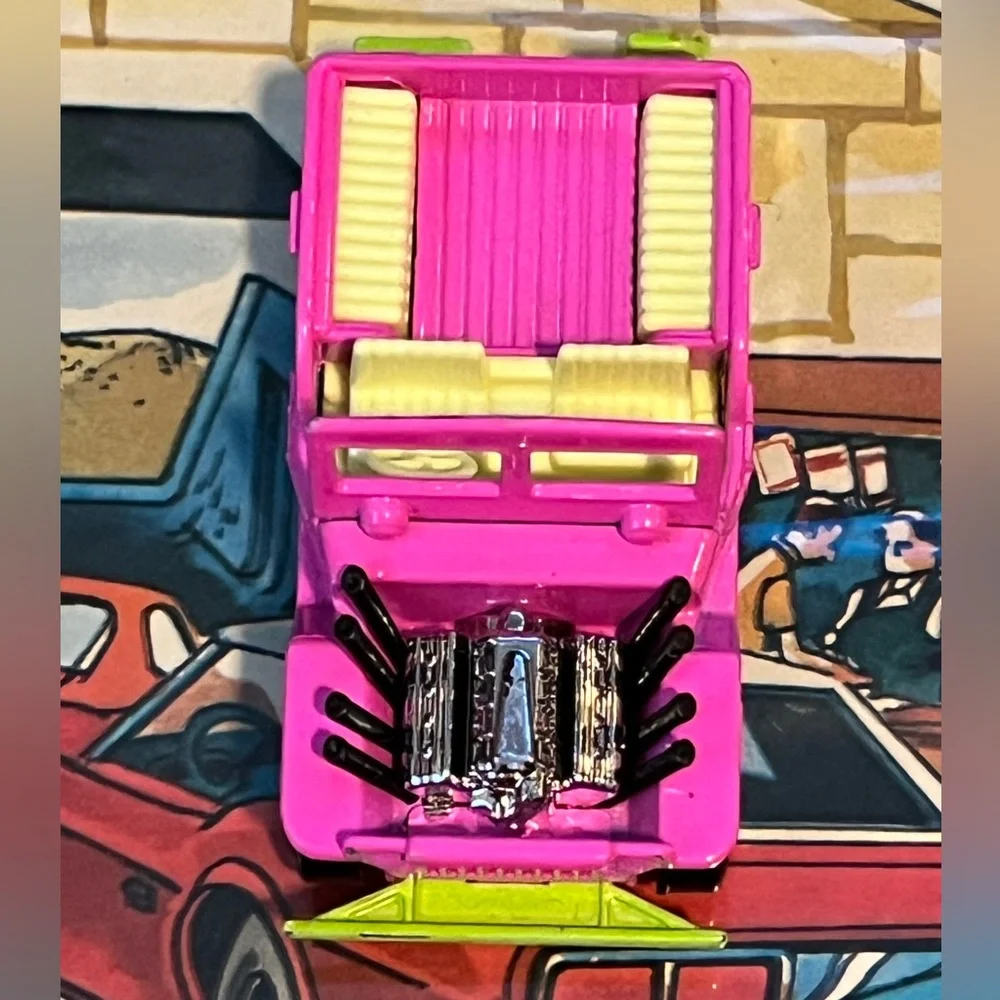 Vintage Matchbox Superfast 1971 Jeep Hot Rod No 2 Pink & Green Lesney England